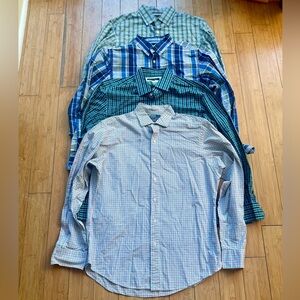 Bundle (5) of Banana Republic and Polo (1) Button Down Shirts Size Large